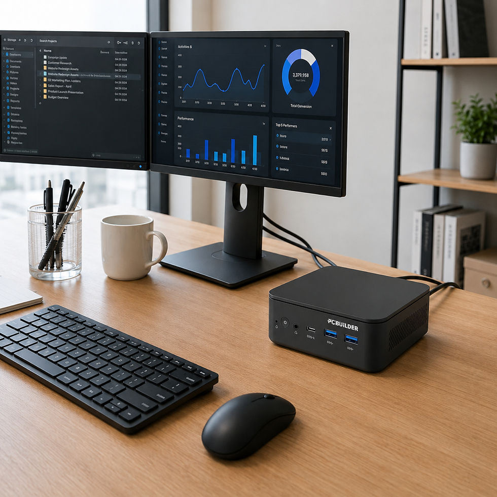 Thumbnail: PCBuilder CUBE Intel Core 3-100U 16GB DDR5 512GB Windows 11 Pro Mini PC
