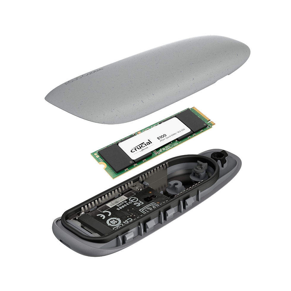 Asus Cobble M.2 SSD Type-C Enclosure and Crucial E100 2TB NVMe Bundle - Grey