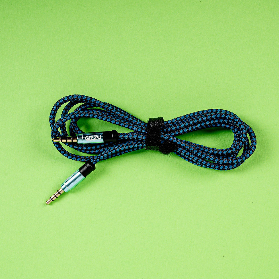Thumbnail: Gizzu 3.5mm AUX Cable 1.5m - Black/Blue