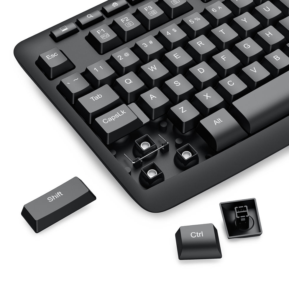 Thumbnail: Redragon BK-7367 Full-size Ergonomic Wireless Membrane Office Keyboard - Black