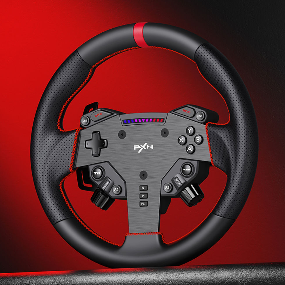 Thumbnail: PXN VD4 Direct Drive Sim Racing Wheel – PD-HM Dual Pedal – Z8 Clamp Bundle