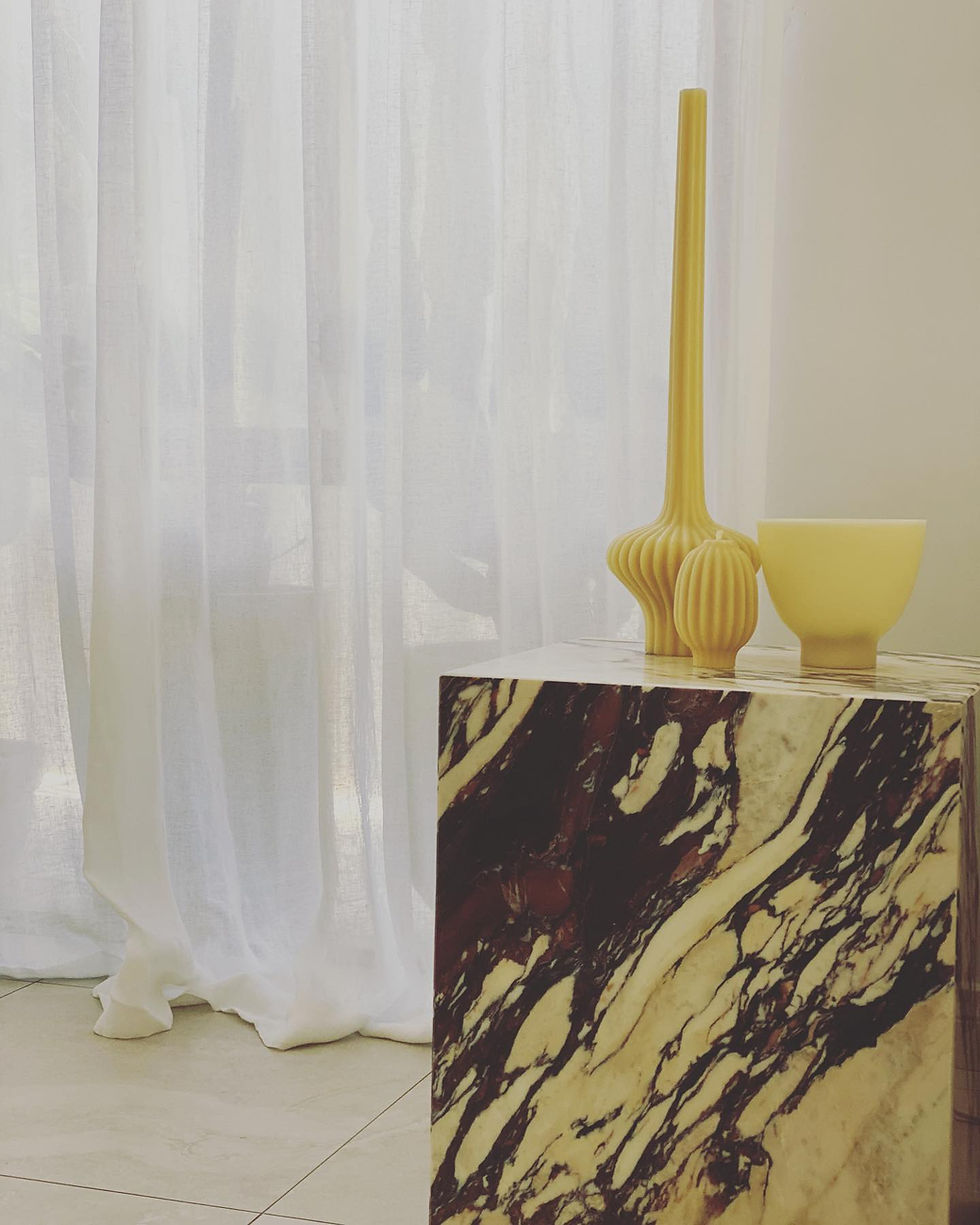 Thumbnail: Italian Calacatta Viola Large Plinth/ Side Table