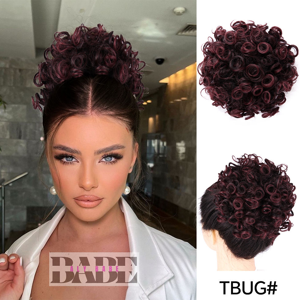 Thumbnail: Messy Bun Hair Piece Short Curly Ponytail