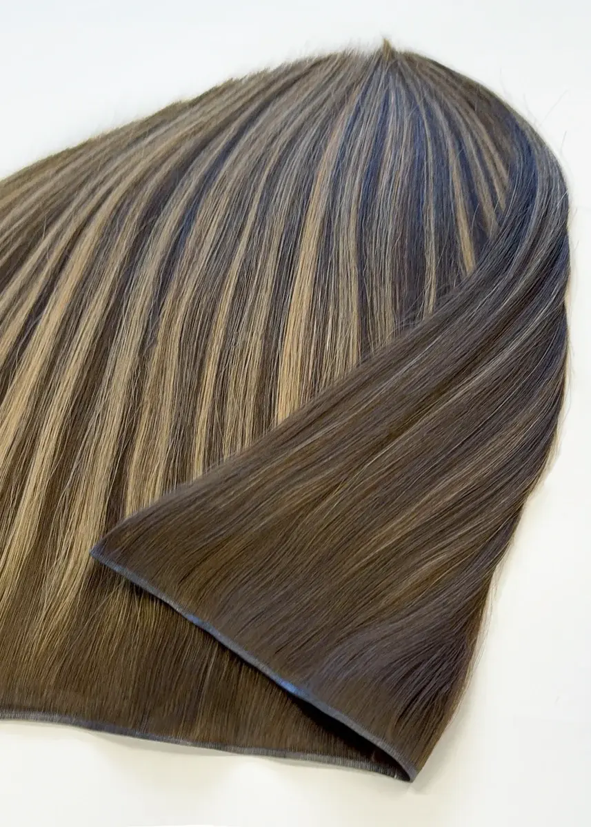 Aly Babe Hair Extensions Babe#B2 /14/27 mix of dark brown, light brown, and honey blonde tones