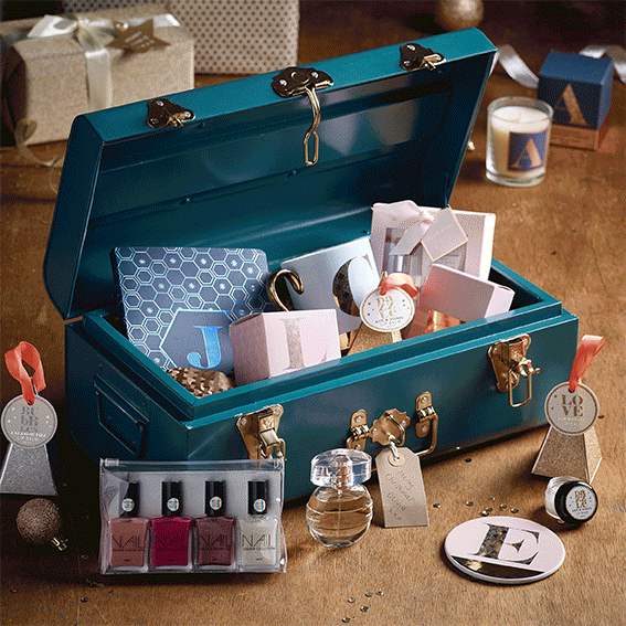 Blue Christmas gift box for girls