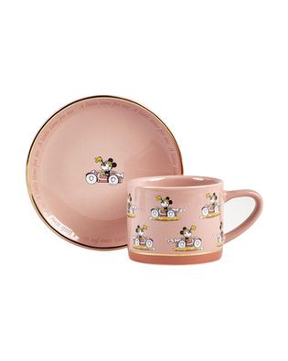 Pink Mickey Mouse saucer and mug