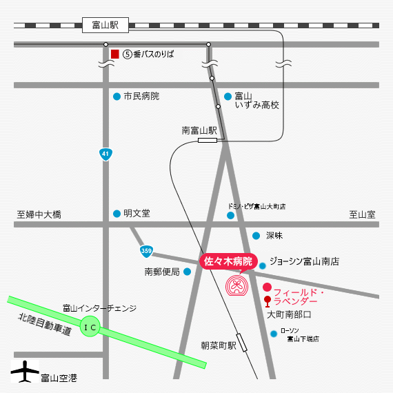 佐々木病院の地図