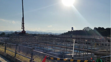 新築ビル建設工事 基礎足場設置