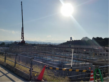 新築ビル建設工事 基礎足場設置