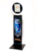 Photo booth with customizable HD front panel display