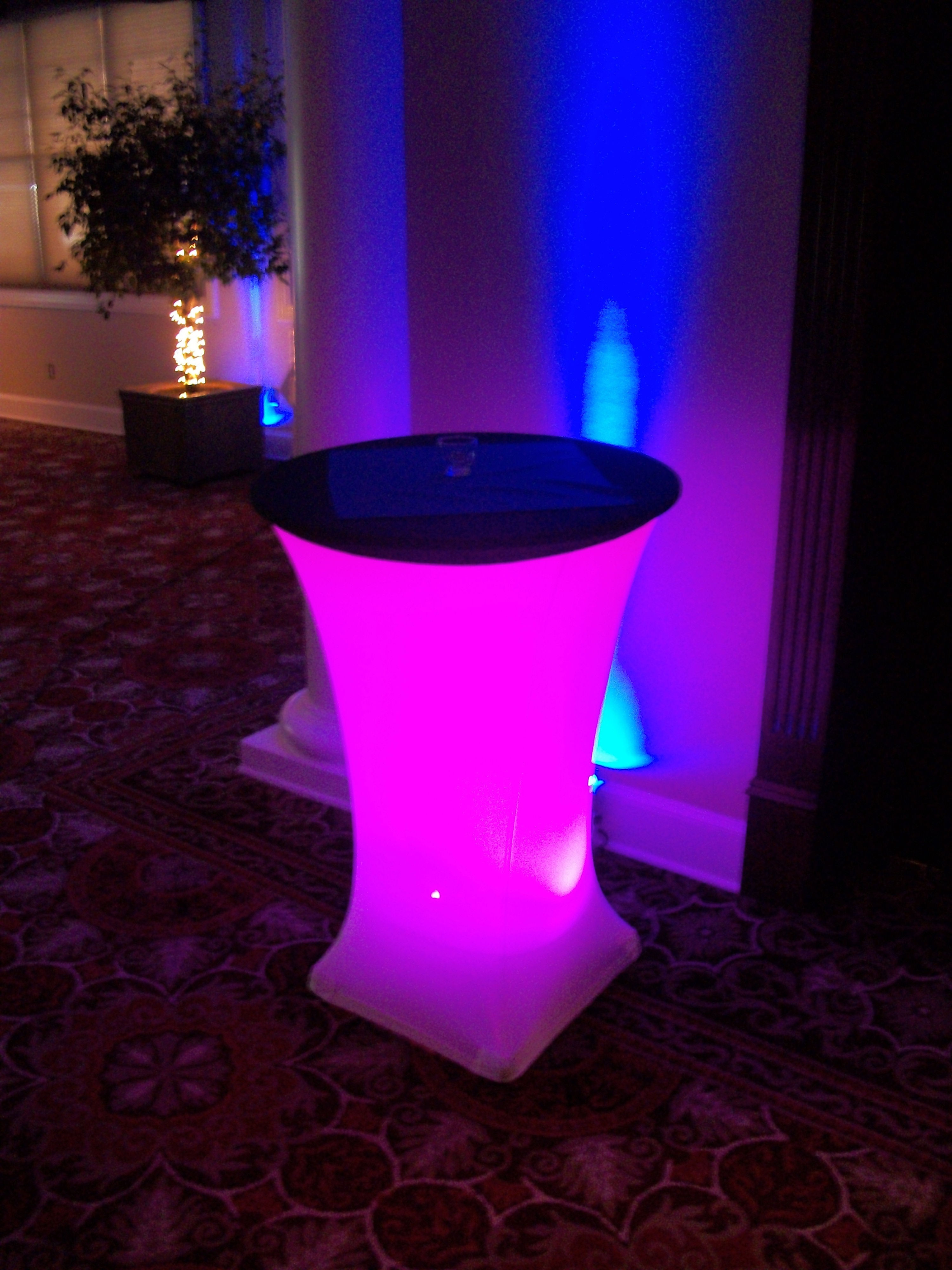 Lighted tables for event rents in Spokane