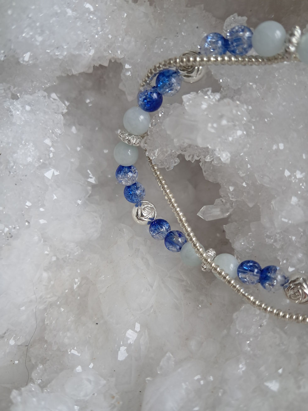 Bracelet Aigue Marine et ses roses