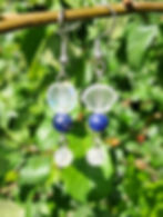 Boucles d'Oreilles Argentées avec Pampilles Sodalite et Cristal