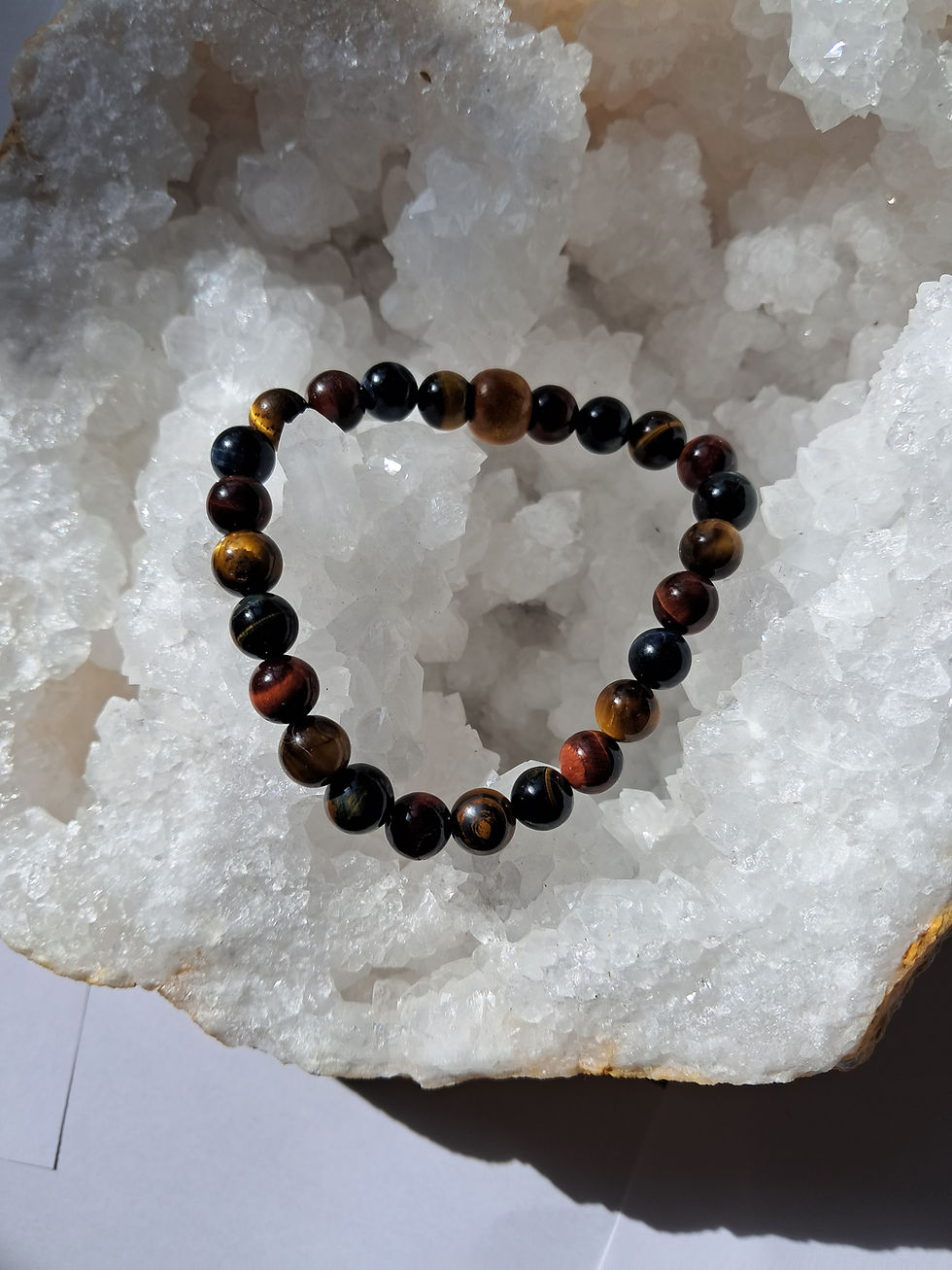 Bracelet Œil de Tigre/ Œil de Faucon/ Œil de Taureau Homme Fehu