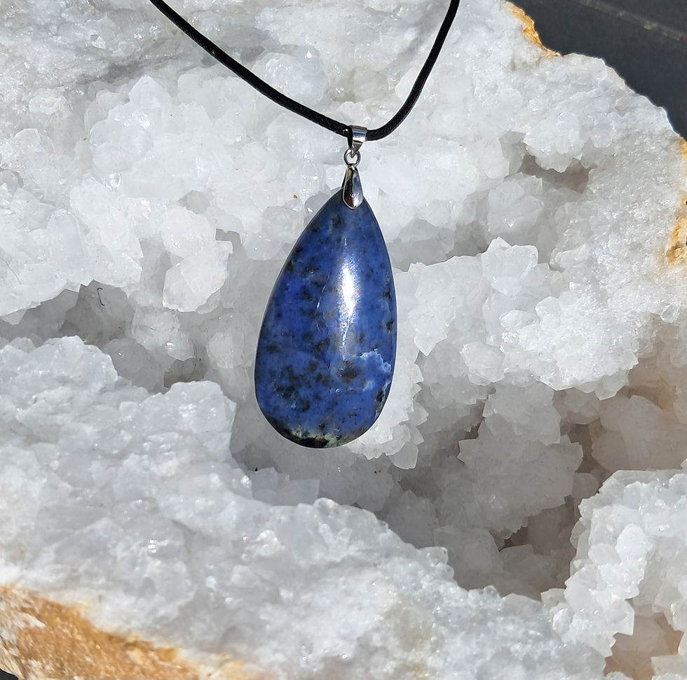 Pendentif Dumortiérite forme ovale