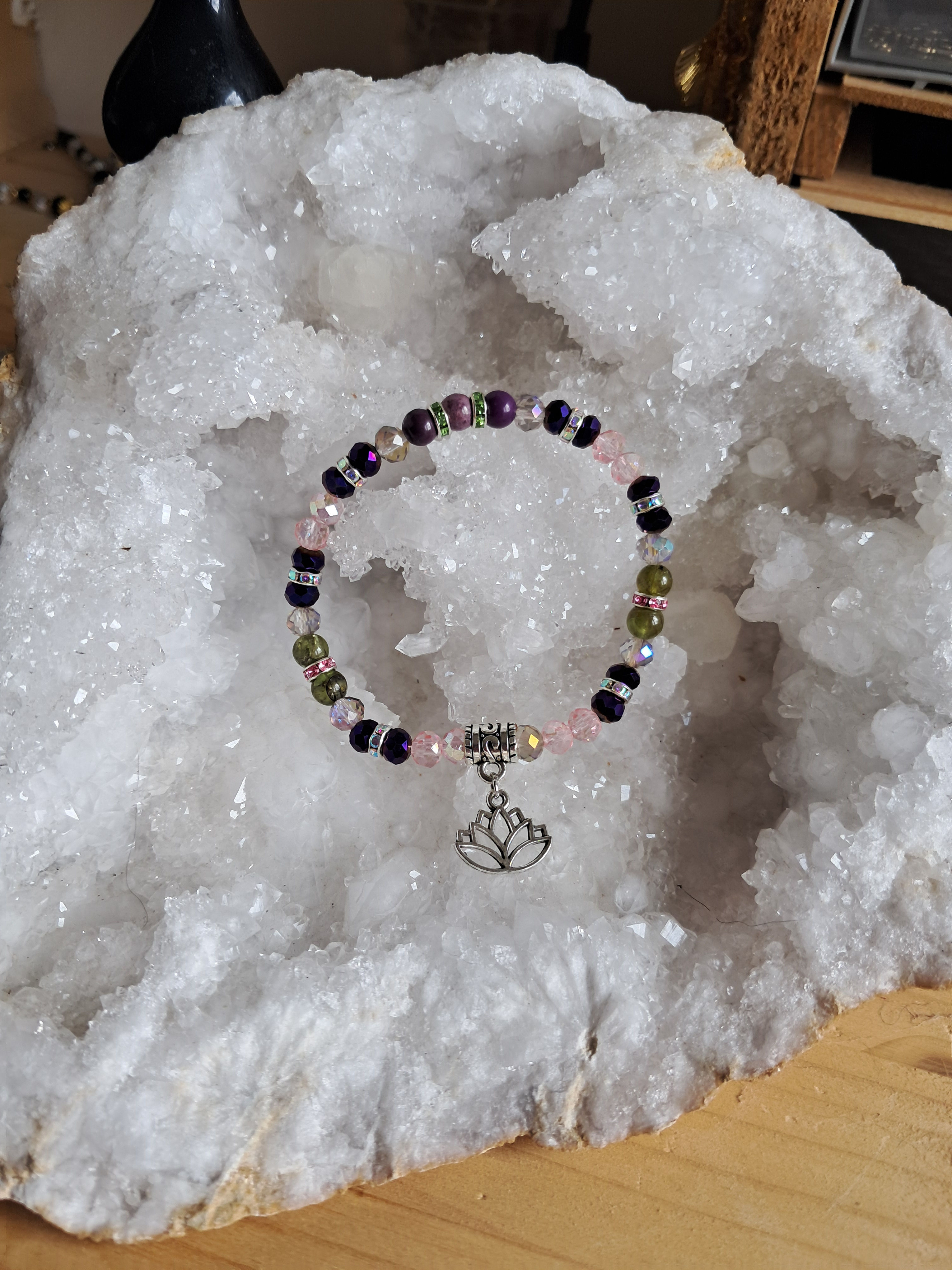 Bracelet surmenage épuisement avec son lotus