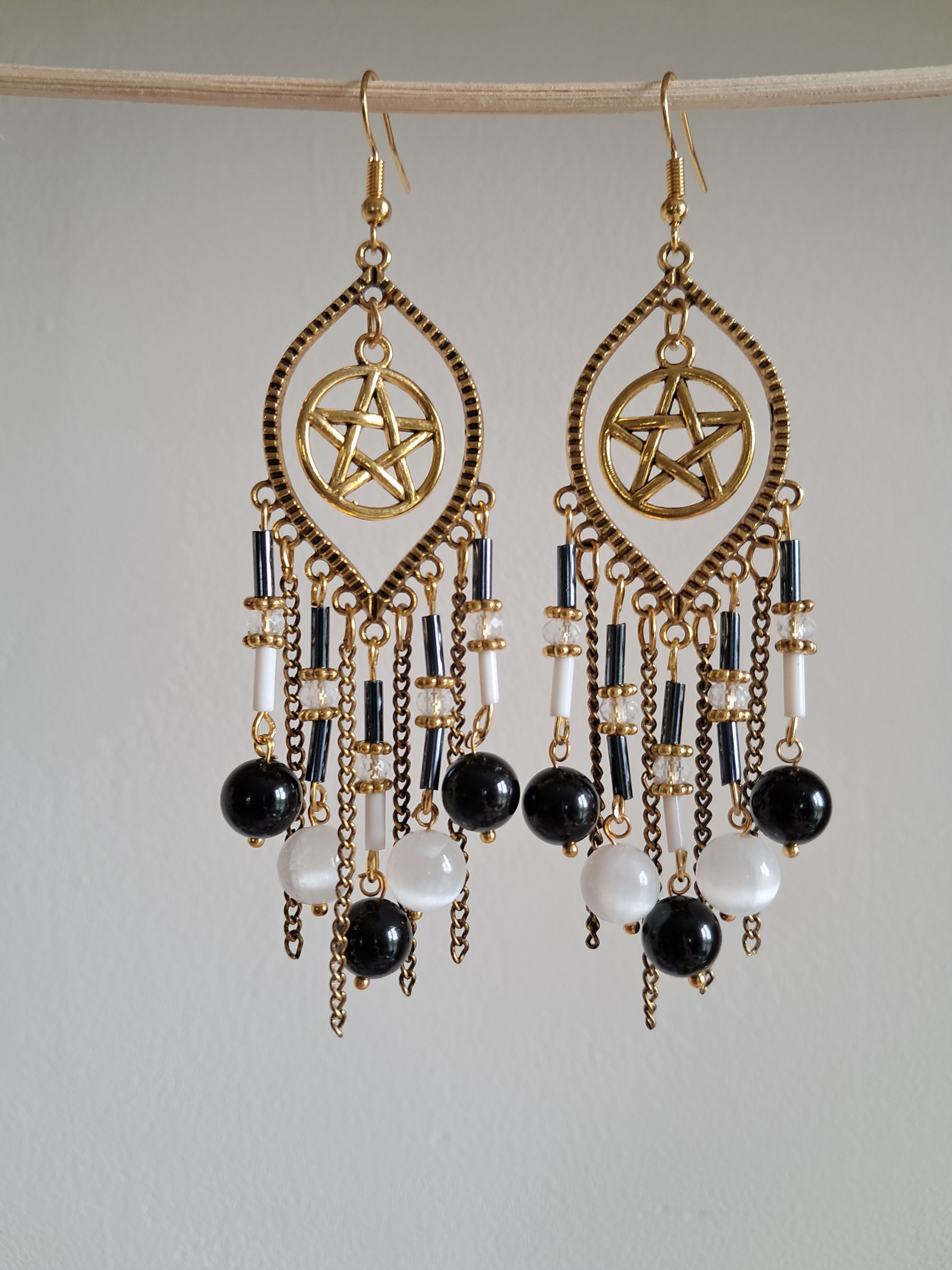 Boucles d'oreilles bohème Pentacle