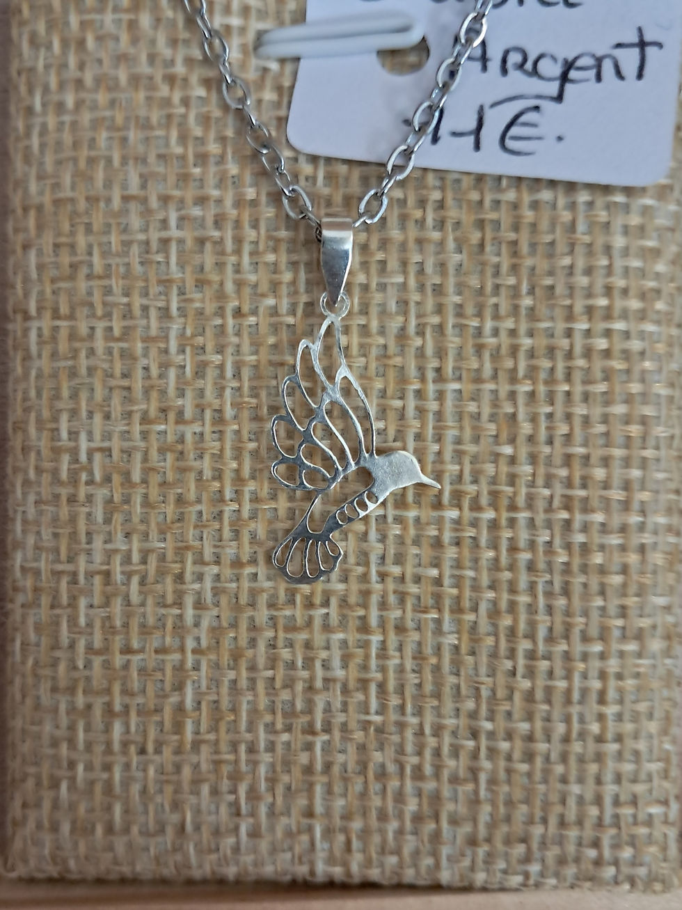 Pendentif Colibri Argent 925 sculpté