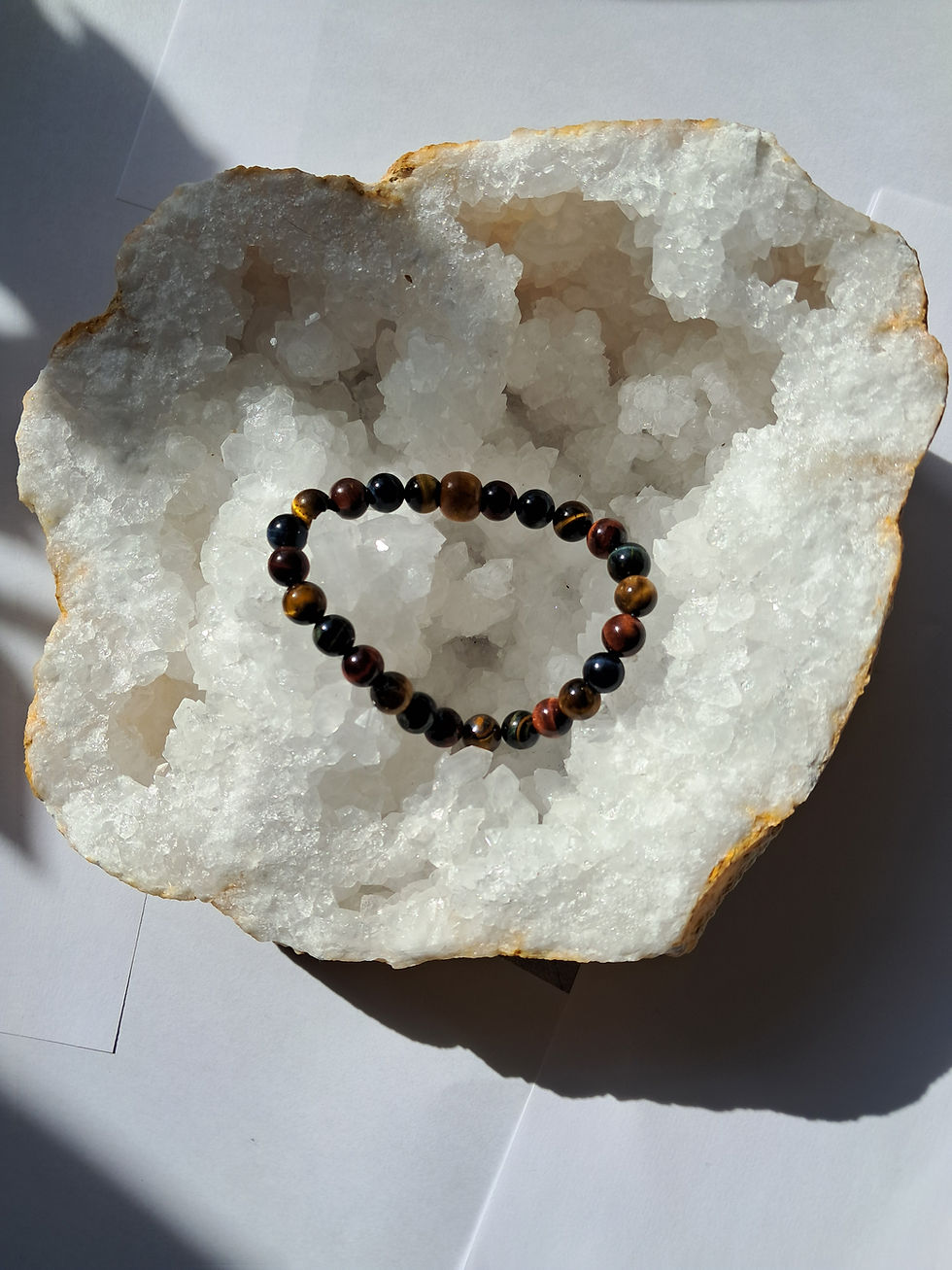 Bracelet Œil de Tigre/ Œil de Faucon/ Œil de Taureau Homme Fehu