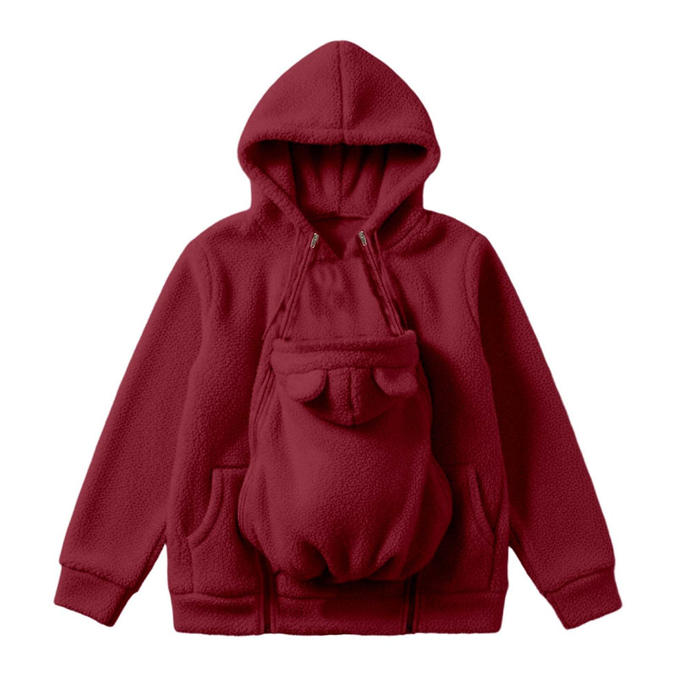 Miniatura: Roupas de Maternidade Outono/Inverno – Jaquetas de Pelúcia com Capuz e Design