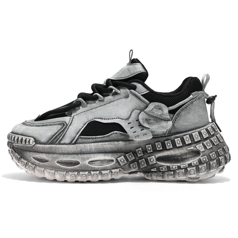 Miniatura: Men's Shoes 2025 Spring New Style Thick Sole Height Increasing Casual Mesh Breat