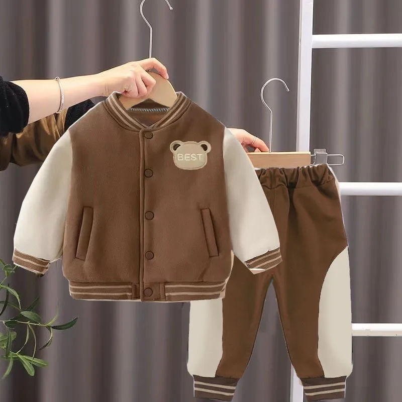Miniatura: Conjunto Infantil Esportivo Estilo Beisebol – Casaco e Calça para Meninos e