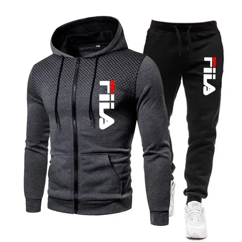 Miniatura: Conjunto de roupas esportivas de moda fitness para corrida casual masculino