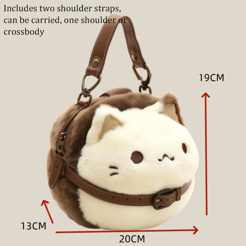 Miniatura: Mochila de Pelúcia Gatinho – Fofa, Macia e Perfeita para Escola, Passeios e Uso