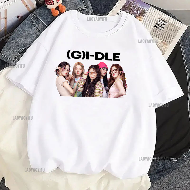 Miniatura: Camiseta Feminina K-Pop Estilo Streetwear Harajuku – Manga Curta, Estilo Coreano