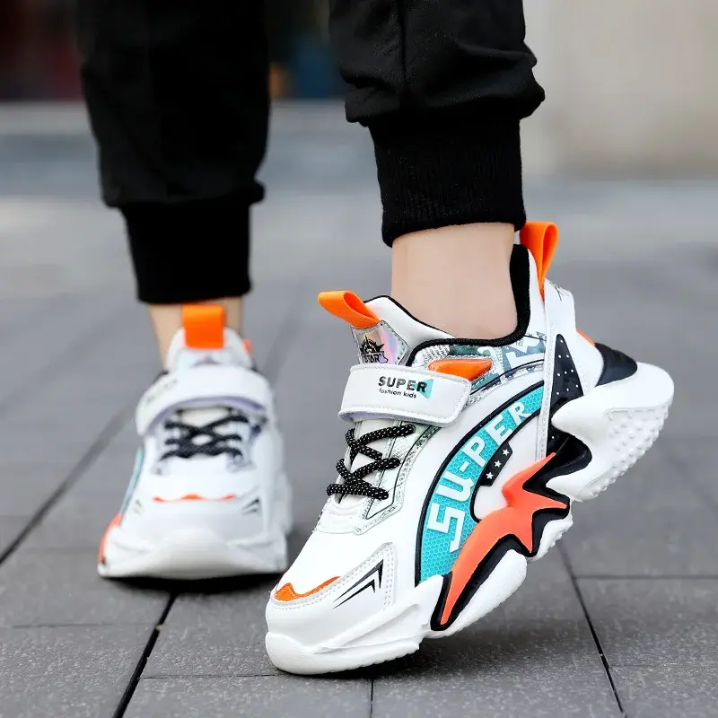 Miniatura: Sport Kids Leather Sneakers Four Season Boys Casual Shoes Non Slip Children Fash
