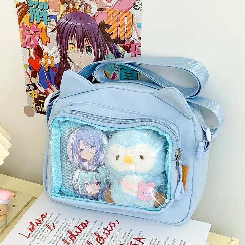 Miniatura: Bolsa Transversal Y2K com Orelhas de Gato – Estilo Anime, Kawaii e Harajuku