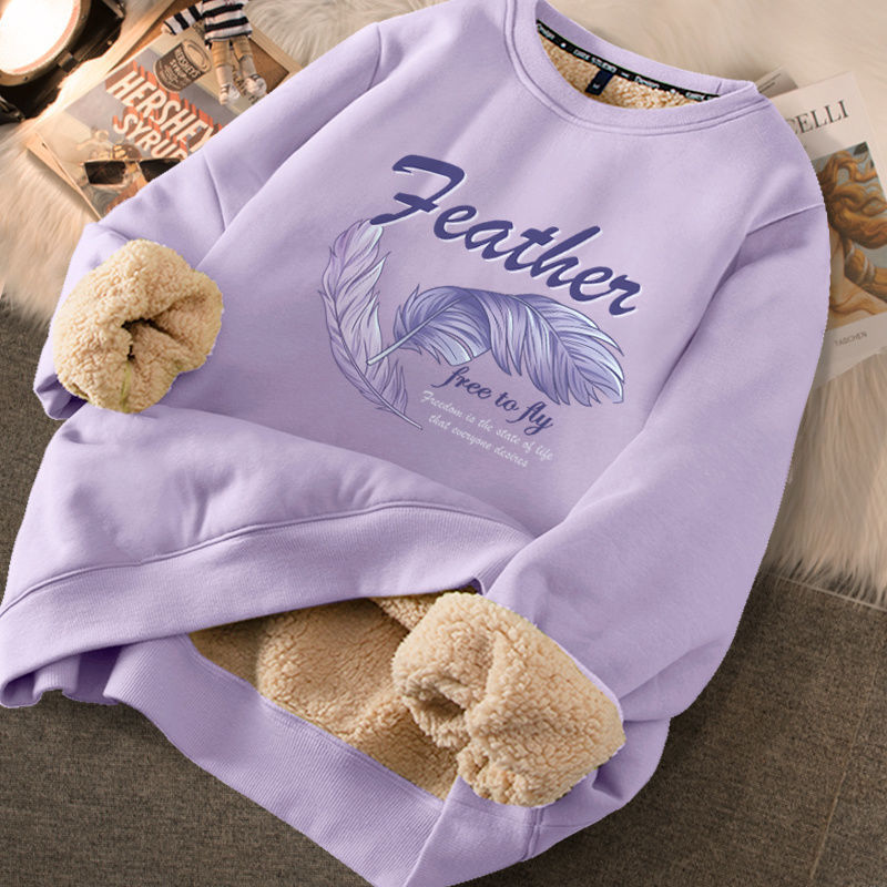 Miniatura: Velvet Thick Hoodies Women Thermal Autumn Winter Cartoon Print Sweet Lovely Loos