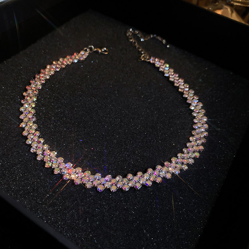 Miniatura: Colar Choker Luxuoso com Strass e Cristais Brilhantes – Elegância para Festas