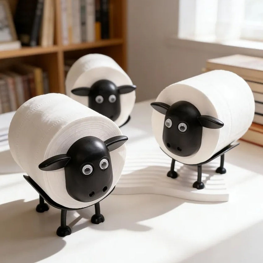 Miniatura: Suporte para Papel Higiênico em Formato de Ovelha – Organizador Decorativo