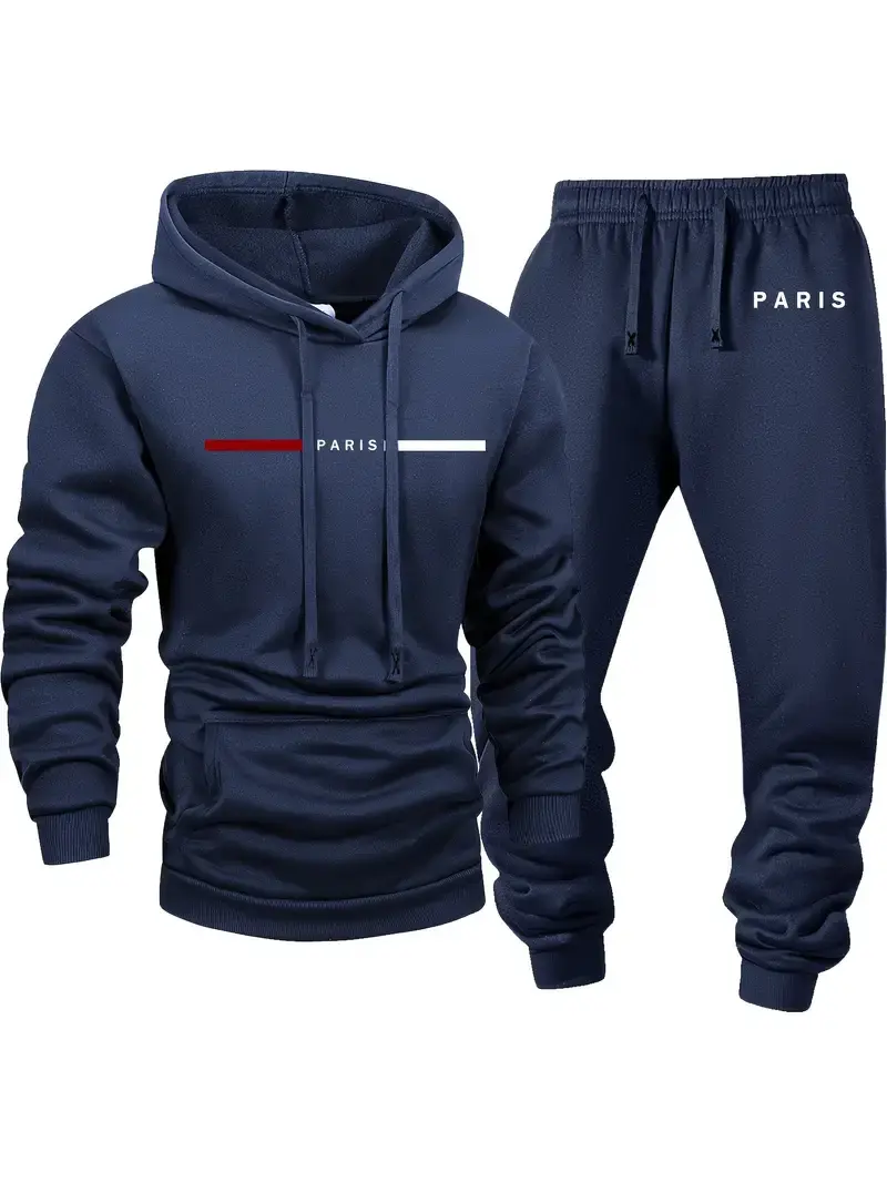 Miniatura: Conjunto de roupas esportivas masculinas, moda estilo rua cidade nome impresso