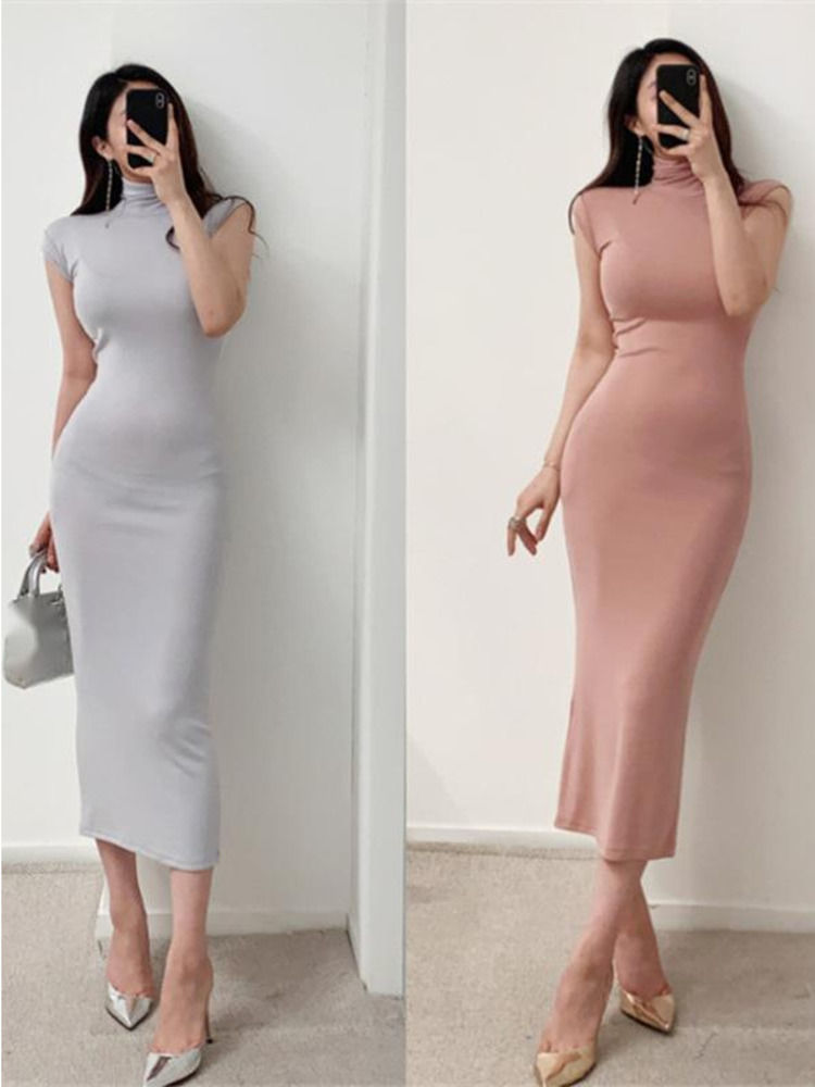 Miniatura: WOMENGAGA Korea 2022 Autumn Clothing New Style Feminine Turtleneck Slim Sexy Tan