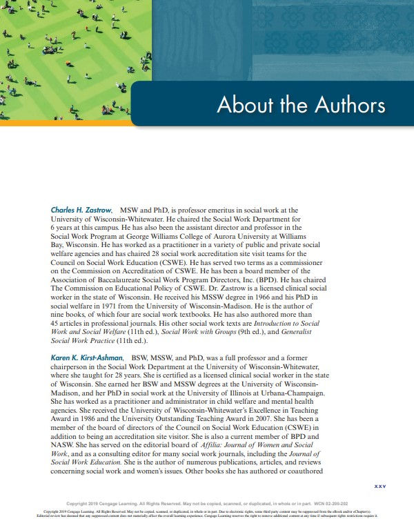Thumbnail: Understanding Human Behavior and the Social Environment 11th Edition | Book Authors