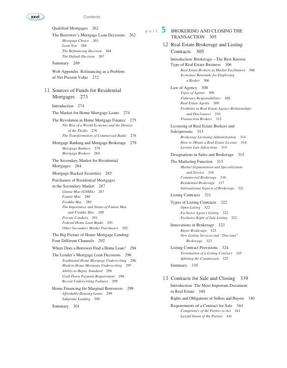 Thumbnail: Real Estate Principles: A Value Approach 5th Edition | Book Contents