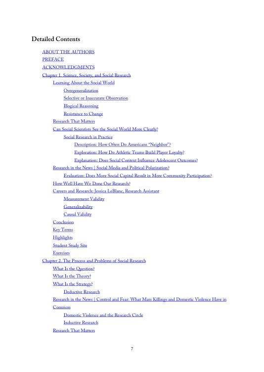 Thumbnail: Making Sense of the Social World Methods of Investigation 6th Edition | Book Contents