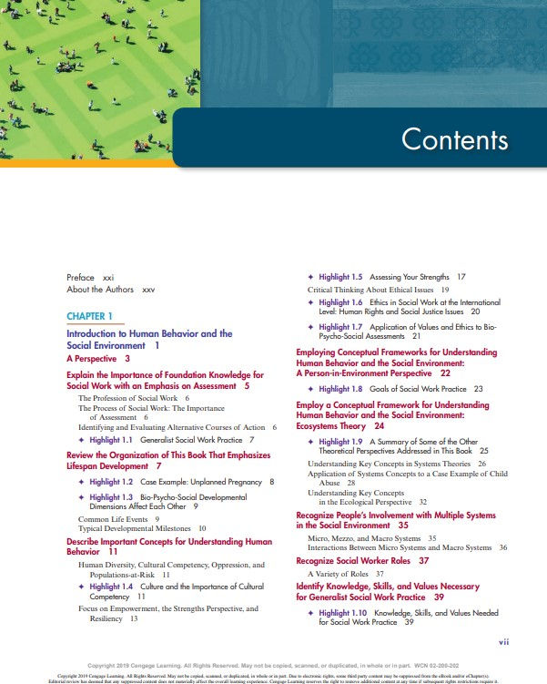 Thumbnail: Understanding Human Behavior and the Social Environment 11th Edition | Book Contents