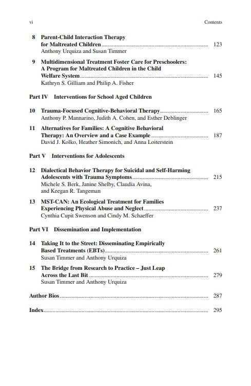 Thumbnail: Evidence-Based Approaches for the Treatment of Maltreated Children | Book Contents