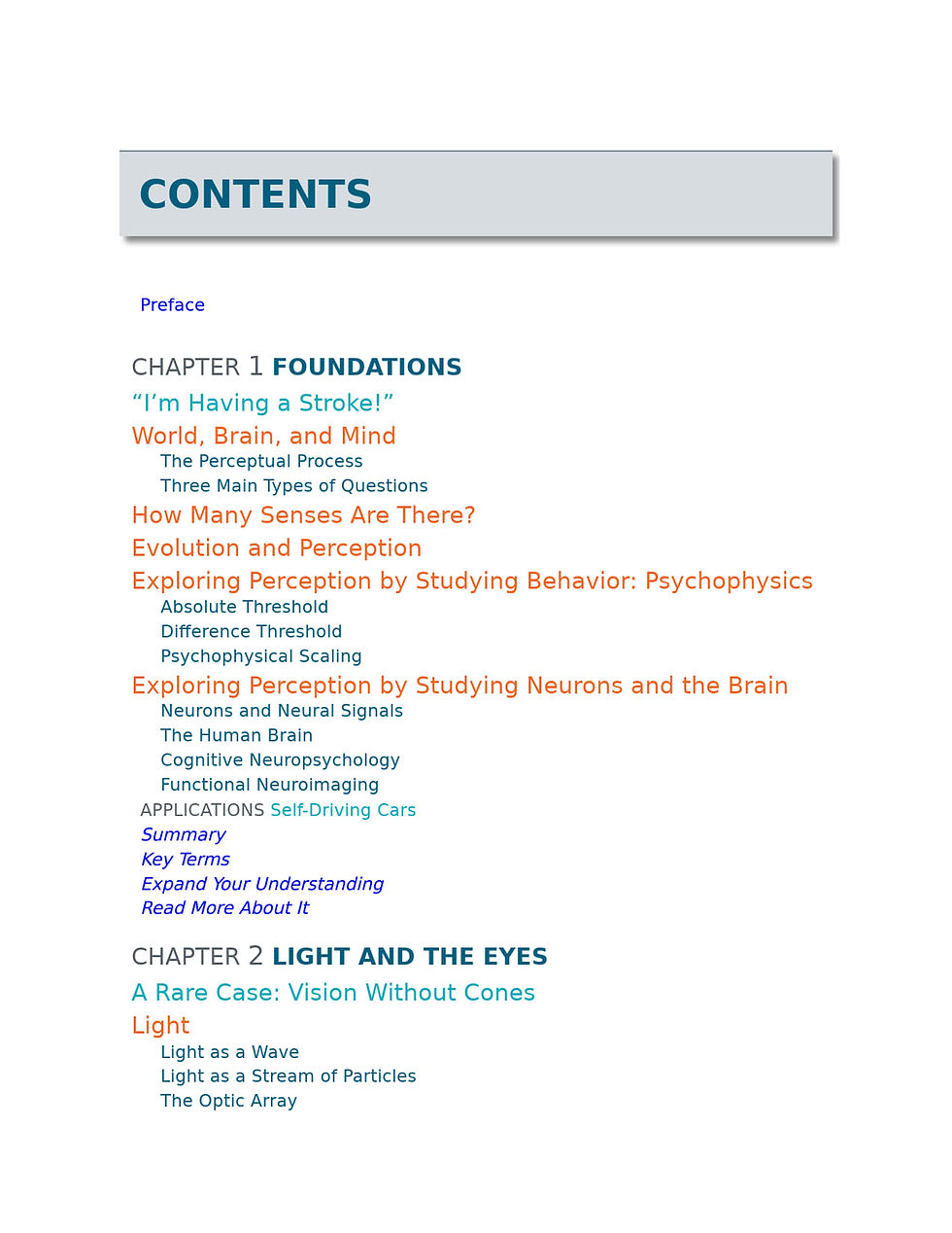 Thumbnail: Sensation and Perception 2nd Edition | Book | Preview