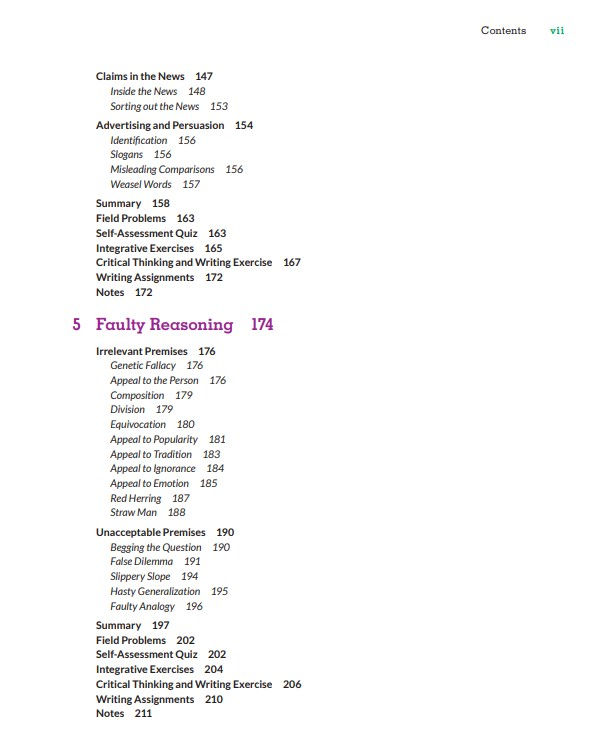 Thumbnail: The Power of Critical Thinking 5th Canadian Edition | Book Contents
