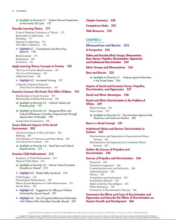 Thumbnail: Understanding Human Behavior and the Social Environment 11th Edition | Book Contents