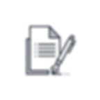 Icon of form with checklist and pen representing order placement and confirmation