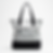 Two-tone grey and black tote bag with zipper closure and black handles
