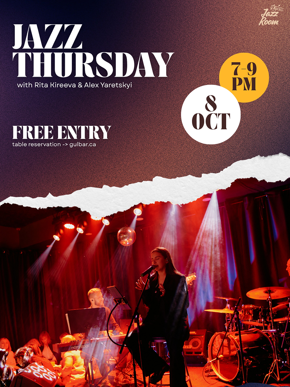 Jazz Thursday with Rita Kireeva & Alex Yaretskyi (Free Entry)