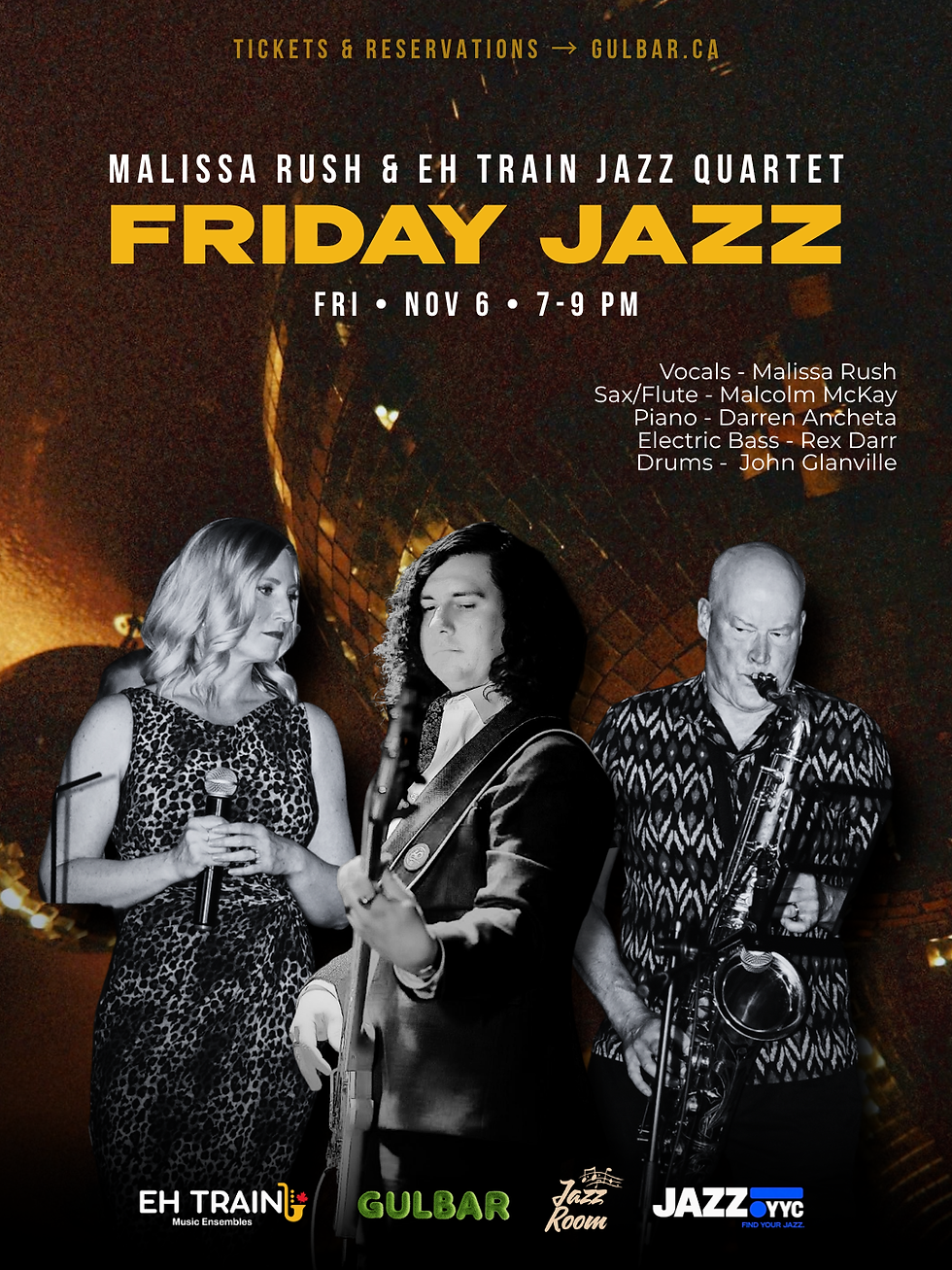 Friday Jazz with Malissa Rush & EH TRAIN Jazz Quartet
