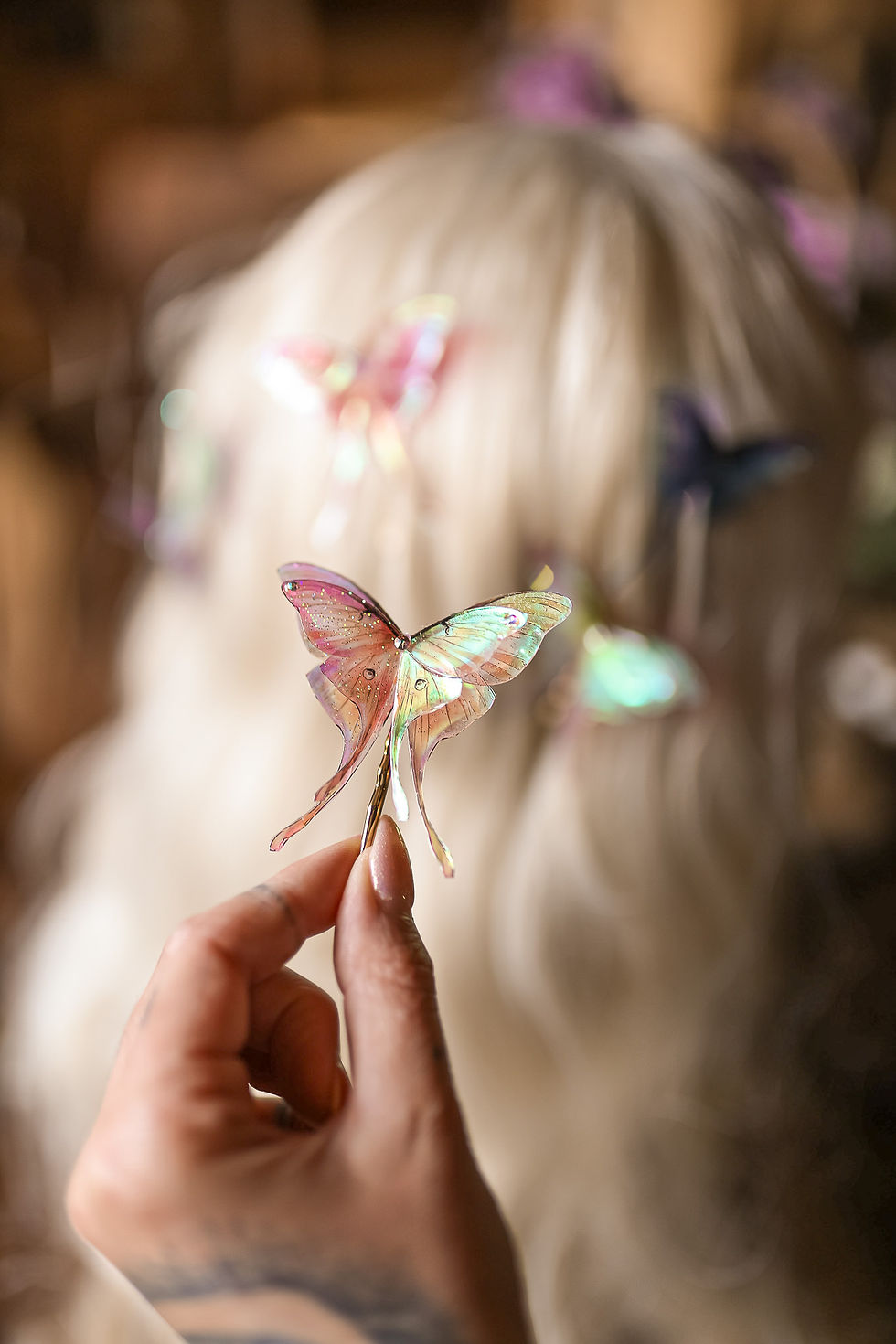 Miniature : Papillon Lune - barrette