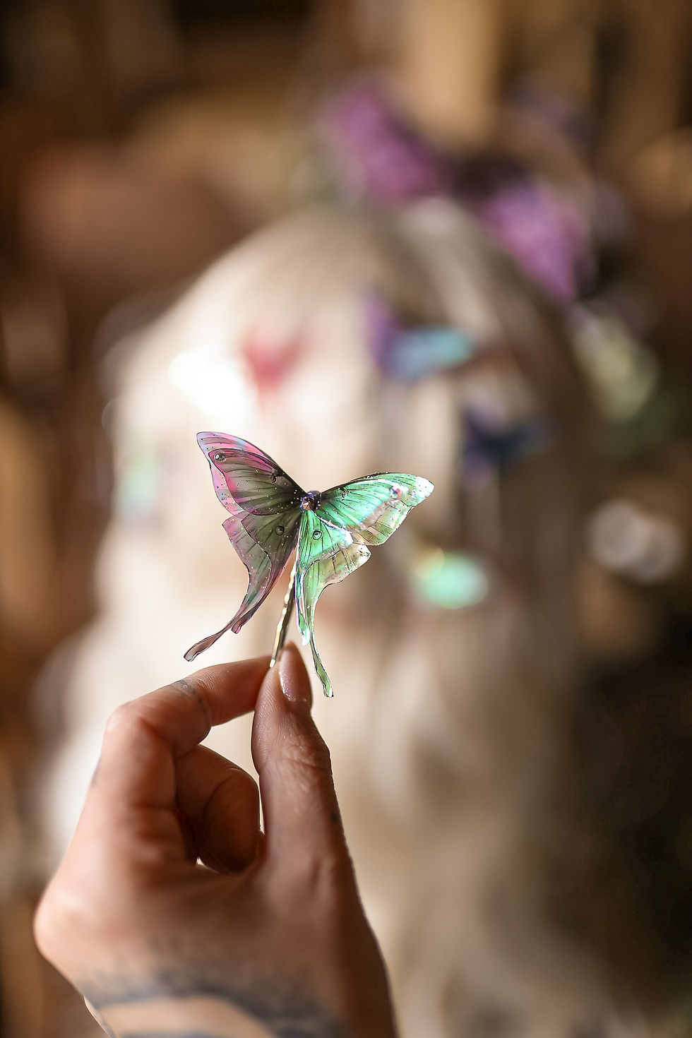 Miniature : Papillon Lune - barrette